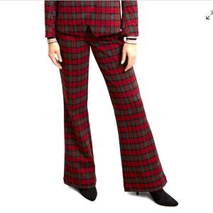 Scoop Red Gray Plaid Flare Dress Pants SZ 8 Eclectic Hippie Bell Bottom 70s Work